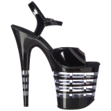 Negro 20 cm Pleaser FLAMINGO-809LN Tacones Altos Plataforma