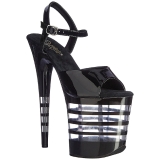 Negro 20 cm Pleaser FLAMINGO-809LN Tacones Altos Plataforma
