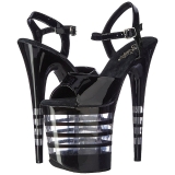 Negro 20 cm Pleaser FLAMINGO-809LN Tacones Altos Plataforma