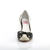 Negro 6,5 cm retro vintage WIGGLE-17 Pinup zapatos de salón tacón ancho