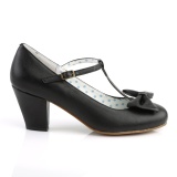 Negro 6,5 cm retro vintage WIGGLE-50 Pinup zapatos de salón tacón ancho