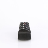 Negro 9 cm DemoniaCult FUNN-13-2 pantuflas de plataforma emo gothic