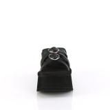 Negro 9 cm DemoniaCult FUNN-15 pantuflas de plataforma emo gothic