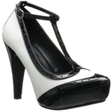 Negro Blanco 11,5 cm retro vintage BETTIE-22 Zapatos de tacón altos mujer