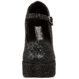 Negro Brillo 11 cm MARYJANE-50G Plataforma Zapato Salón Mary Jane