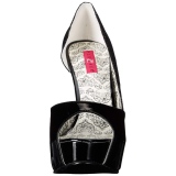 Negro Brillo 14,5 cm Burlesque TEEZE-41W zapatos de salón pies anchos hombre