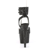 Negro Brillo 18 cm ADORE-791LG tacones altos con correa al tobillo