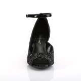 Negro Brillo 7,5 cm BELLE-381G Zapatos de Salón para Hombres