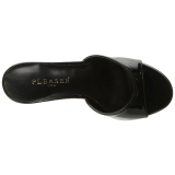 Negro Charol 10 cm CLASSIQUE-01 zapatos de pantuflas tacón alto tallas grandes