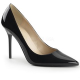Negro Charol 10 cm CLASSIQUE-20 zapatos puntiagudos tac�n de aguja
