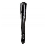 Negro Charol 13,5 cm INDULGE-3000 Largas Botas Altas para Hombres