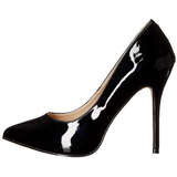 Negro Charol 13 cm AMUSE-20 zapatos tacón de aguja puntiagudos