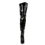 Negro Charol 13 cm SEDUCE-3000WC botas altas de caña ancha elásticos