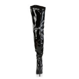 Negro Charol 13 cm botas altas de caña ancha elásticos
