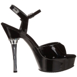 Negro Charol 14 cm ALLURE-609 Zapatos stilettos tacones de aguja