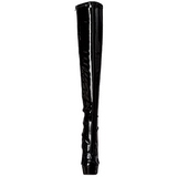 Negro Charol 15,5 cm DELIGHT-3000 over knee botas altas con tacón