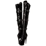 Negro Charol 18 cm ADORE-3028 Botas de mujer hasta la rodilla