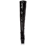 Negro Charol 18 cm ADORE-3050 Botas de mujer hasta la rodilla