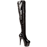 Negro Charol 18 cm ADORE-3063 Botas de mujer hasta la rodilla