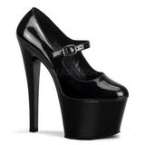 Negro Charol 18 cm Pleaser SKY-387 Plataforma Zapatos de Salón