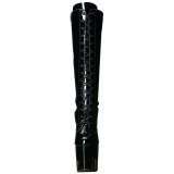 Negro Charol 19 cm TABOO-2023 plataforma botas de mujer con cordones