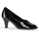 Negro Charol 8 cm DIVINE-420W Zapatos de Salón para Hombres