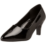 Negro Charol 8 cm DIVINE-420W Zapatos de Salón para Hombres