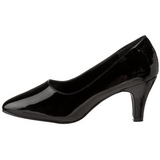 Negro Charol 8 cm DIVINE-420W zapatos de salón tacón bajo
