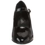 Negro Charol 8 cm DIVINE-440 zapatos de salón tacón bajo