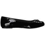Negro Charol ANNA-01 zapatos de bailarinas tallas grandes