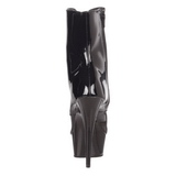 Negro Lacado 15,5 cm DELIGHT-1020 Plataforma Botines Altos