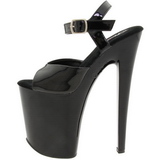 Negro Lacado 20 cm Pleaser XTREME-809 Tacones Altos Plataforma