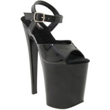 Negro Lacado 20 cm Pleaser XTREME-809 Tacones Altos Plataforma