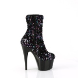 Negro Lentejuelas 18 cm ADORE-1042SQ plataforma botines tac�n alto mujer