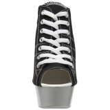 Negro Neon 15 cm DELIGHT-600SK-01 Zapatos de lona con tacón