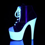 Negro Neon 18 cm ADORE-700SK-02 Zapatos de lona con tacón