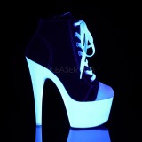Negro Neon 18 cm ADORE-700SK-02 Zapatos de lona con tacón