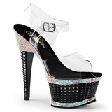 Negro Piedras Brillantes 16,5 cm ILLUSION-658RS Zapatos de tacón altos mujer