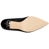 Negro Piel 10 cm CLASSIQUE-20SP Stiletto Zapatos Tacón de Aguja