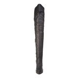 Negro Piel 13,5 cm INDULGE-3011 Largas Botas Altas para Hombres