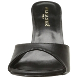 Negro Polipiel 10 cm CLASSIQUE-01 zapatos de pantuflas tacón alto tallas grandes