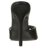 Negro Polipiel 10 cm CLASSIQUE-01 zapatos de pantuflas tacón alto tallas grandes