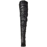 Negro Polipiel 10 cm CLASSIQUE-3011 over knee botas altas con tacón