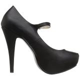 Negro Polipiel 13,5 cm CHLOE-02 zapatos de salón tallas grandes