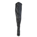 Negro Polipiel 13 cm SEDUCE-3000WC botas altas de caña ancha elásticos
