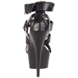 Negro Polipiel 15 cm DELIGHT-658 Zapatos pleaser con tacones altos