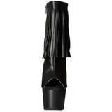 Negro Polipiel 18 cm ADORE-1019 botines con flecos de mujer tacn altos