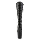 Negro Polipiel 20 cm FLAMINGO-2023 plataforma botas de mujer con cordones