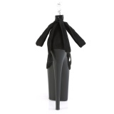 Negro Polipiel 20 cm FLAMINGO-876 tacones altos con cordones de tobillo