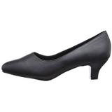 Negro Polipiel 5 cm FAB-420W zapatos de salón tacón bajo
